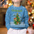 Guatemala Christmas Kid Ugly Christmas Sweater with Blue Christmas Monkey Tree Snowman and Snowflake - Wonder Print Shop