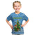 Guatemala Christmas Kid T Shirt with Blue Christmas Monkey Tree Snowman and Snowflake - Wonder Print Shop
