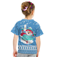 Guatemala Christmas Kid T Shirt with Blue Christmas Monkey Tree Snowman and Snowflake - Wonder Print Shop