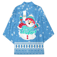 Guatemala Christmas Kimono with Blue Christmas Monkey Tree Snowman and Snowflake - Wonder Print Shop