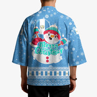 Guatemala Christmas Kimono with Blue Christmas Monkey Tree Snowman and Snowflake - Wonder Print Shop