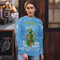 Guatemala Christmas Ugly Christmas Sweater with Blue Christmas Monkey Tree Snowman and Snowflake - Wonder Print Shop