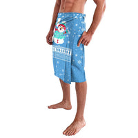 Guatemala Christmas Lavalava with Blue Christmas Monkey Tree Snowman and Snowflake - Wonder Print Shop