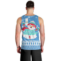 Guatemala Christmas Men Tank Top with Blue Christmas Monkey Tree Snowman and Snowflake - Wonder Print Shop