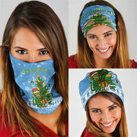 Guatemala Christmas Neck Gaiter with Blue Christmas Monkey Tree Snowman and Snowflake - Wonder Print Shop