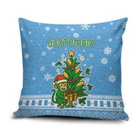 Guatemala Christmas Pillow Cover with Blue Christmas Monkey Tree Snowman and Snowflake - Wonder Print Shop