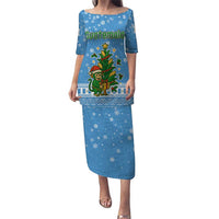 Guatemala Christmas Puletasi with Blue Christmas Monkey Tree Snowman and Snowflake - Wonder Print Shop