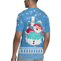 Guatemala Christmas Rugby Jersey with Blue Christmas Monkey Tree Snowman and Snowflake - Wonder Print Shop