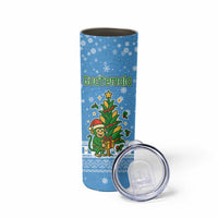 Guatemala Christmas Skinny Tumbler with Blue Christmas Monkey Tree Snowman and Snowflake - Wonder Print Shop