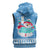 Guatemala Christmas Sleeveless Hoodie with Blue Christmas Monkey Tree Snowman and Snowflake - Wonder Print Shop