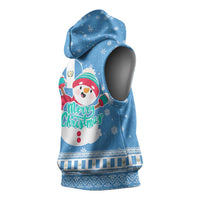 Guatemala Christmas Sleeveless Hoodie with Blue Christmas Monkey Tree Snowman and Snowflake - Wonder Print Shop