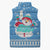 Guatemala Christmas Sleeveless Puffer Jacket with Blue Christmas Monkey Tree Snowman and Snowflake - Wonder Print Shop