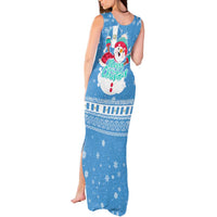 Guatemala Christmas Tank Maxi Dress with Blue Christmas Monkey Tree Snowman and Snowflake - Wonder Print Shop