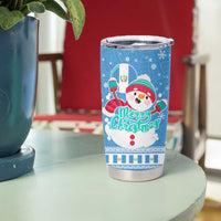 Guatemala Christmas Tumbler Cup with Blue Christmas Monkey Tree Snowman and Snowflake - Wonder Print Shop