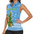 Guatemala Christmas Women Sleeveless Polo Shirt with Blue Christmas Monkey Tree Snowman and Snowflake - Wonder Print Shop