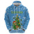 Guatemala Christmas Zip Hoodie with Blue Christmas Monkey Tree Snowman and Snowflake - Wonder Print Shop