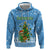 Guatemala Christmas Zip Hoodie with Blue Christmas Monkey Tree Snowman and Snowflake - Wonder Print Shop