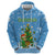 Guatemala Christmas Zip Hoodie with Blue Christmas Monkey Tree Snowman and Snowflake - Wonder Print Shop