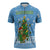 Guatemala Christmas Zipper Polo Shirt with Blue Christmas Monkey Tree Snowman and Snowflake - Wonder Print Shop