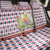 England Christmas Back Car Seat Cover with Red Blue White Diamond Pattern Santa and Coat of Arms - Wonder Print Shop