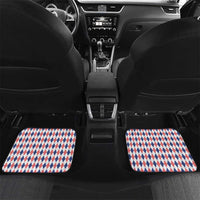 England Christmas Car Mats with Red Blue White Diamond Pattern Santa and Coat of Arms - Wonder Print Shop