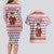 England Christmas Couples Matching Long Sleeve Bodycon Dress and Hawaiian Shirt with Red Blue White Diamond Pattern Santa and Coat of Arms - Wonder Print Shop