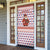 England Christmas Door Cover with Red Blue White Diamond Pattern Santa and Coat of Arms - Wonder Print Shop
