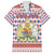 England Christmas Family Matching Long Sleeve Bodycon Dress and Hawaiian Shirt with Red Blue White Diamond Pattern Santa and Coat of Arms - Wonder Print Shop