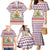 England Christmas Family Matching Mermaid Dress and Hawaiian Shirt with Red Blue White Diamond Pattern Santa and Coat of Arms - Wonder Print Shop