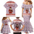 England Christmas Family Matching Mermaid Dress and Hawaiian Shirt with Red Blue White Diamond Pattern Santa and Coat of Arms - Wonder Print Shop
