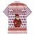 England Christmas Family Matching Off The Shoulder Long Sleeve Dress and Hawaiian Shirt with Red Blue White Diamond Pattern Santa and Coat of Arms - Wonder Print Shop