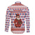 England Christmas Family Matching Off The Shoulder Long Sleeve Dress and Hawaiian Shirt with Red Blue White Diamond Pattern Santa and Coat of Arms - Wonder Print Shop
