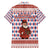 England Christmas Family Matching Off Shoulder Maxi Dress and Hawaiian Shirt with Red Blue White Diamond Pattern Santa and Coat of Arms - Wonder Print Shop