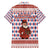 England Christmas Family Matching Short Sleeve Bodycon Dress and Hawaiian Shirt with Red Blue White Diamond Pattern Santa and Coat of Arms - Wonder Print Shop
