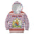 England Christmas Kid Hoodie with Red Blue White Diamond Pattern Santa and Coat of Arms - Wonder Print Shop
