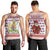 England Christmas Men Tank Top with Red Blue White Diamond Pattern Santa and Coat of Arms - Wonder Print Shop