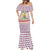 England Christmas Mermaid Dress with Red Blue White Diamond Pattern Santa and Coat of Arms - Wonder Print Shop