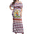 England Christmas Off Shoulder Maxi Dress with Red Blue White Diamond Pattern Santa and Coat of Arms - Wonder Print Shop
