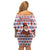 England Christmas Off Shoulder Short Dress with Red Blue White Diamond Pattern Santa and Coat of Arms - Wonder Print Shop