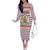 England Christmas Off The Shoulder Long Sleeve Dress with Red Blue White Diamond Pattern Santa and Coat of Arms - Wonder Print Shop