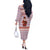 England Christmas Off The Shoulder Long Sleeve Dress with Red Blue White Diamond Pattern Santa and Coat of Arms - Wonder Print Shop