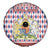 England Christmas Spare Tire Cover with Red Blue White Diamond Pattern Santa and Coat of Arms - Wonder Print Shop