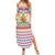 England Christmas Summer Maxi Dress with Red Blue White Diamond Pattern Santa and Coat of Arms - Wonder Print Shop