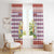 England Christmas Window Curtain with Red Blue White Diamond Pattern Santa and Coat of Arms - Wonder Print Shop