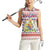 England Christmas Women Sleeveless Polo Shirt with Red Blue White Diamond Pattern Santa and Coat of Arms - Wonder Print Shop