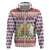 England Christmas Zip Hoodie with Red Blue White Diamond Pattern Santa and Coat of Arms - Wonder Print Shop
