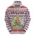 England Christmas Zip Hoodie with Red Blue White Diamond Pattern Santa and Coat of Arms - Wonder Print Shop