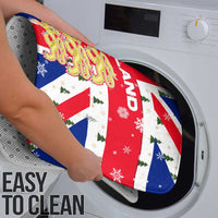 England Christmas Bathroom Set with Red White Blue Santa Bus Tree and Three Lions Design - Wonder Print Shop