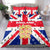 England Christmas Bedding Set with Red White Blue Santa Bus Tree and Three Lions Design - Wonder Print Shop