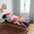 England Christmas Bedding Set with Red White Blue Santa Bus Tree and Three Lions Design - Wonder Print Shop